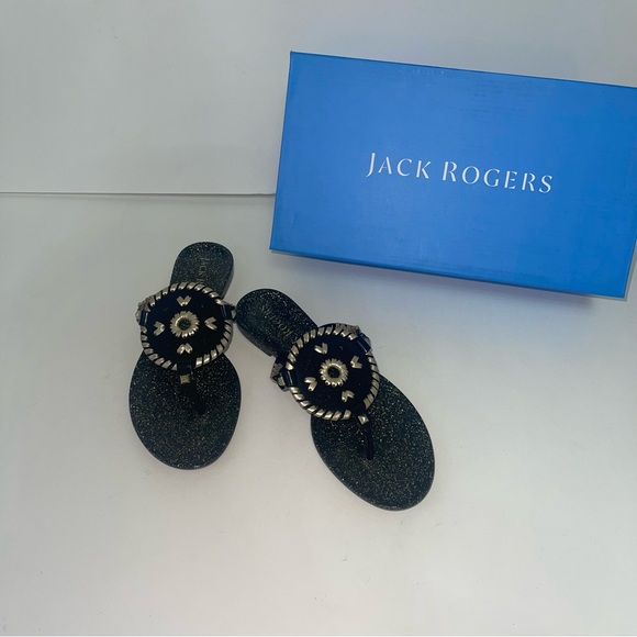 Jack Rogers Georgia Glittery Jelly Thong  Sandals - New In Box - Picture 3 of 17